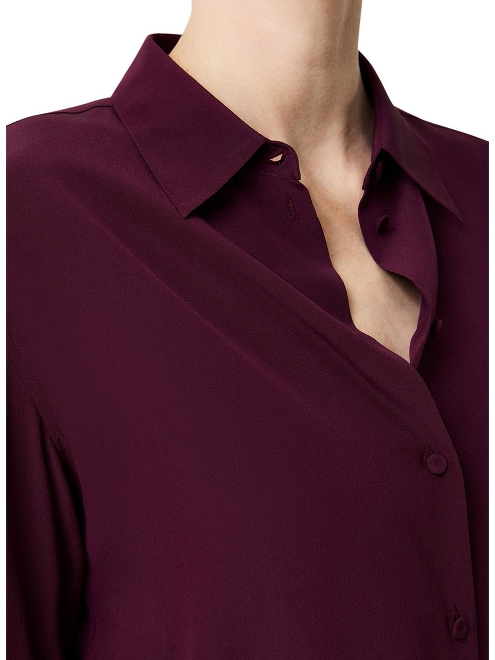 Elegant Women's Button-Up Shirt in Deep Plum/Aubergine 16